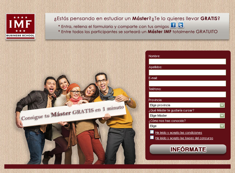 Sorteo Máster Gratis IMF