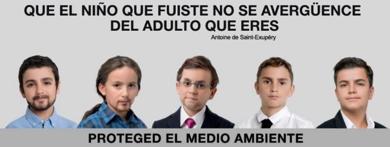 Campaña Greenpeace con niños políticos
