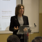 Lourdes Cirlot durante presentación Cátedra Gaudí en IMF