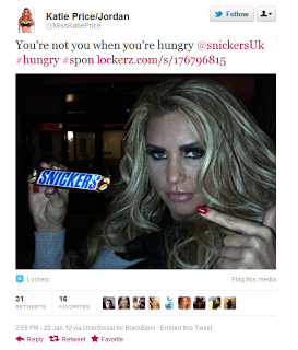 Katie Price en Twitter post patrocinado
