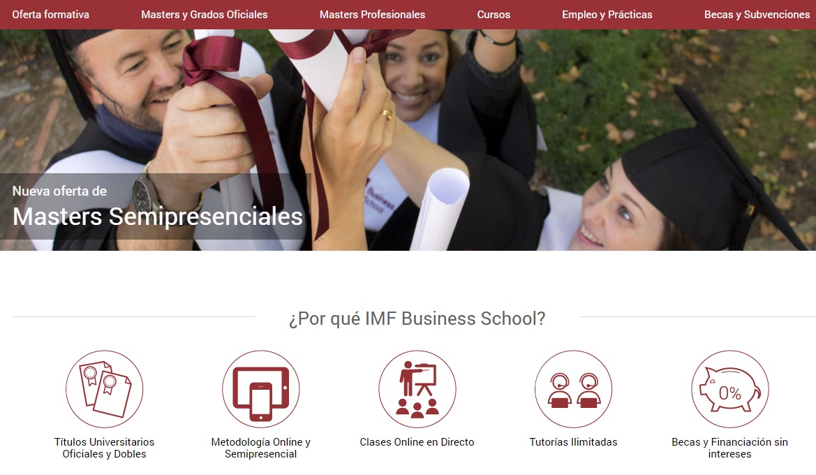Funcionalidades Nueva web IMF Business School