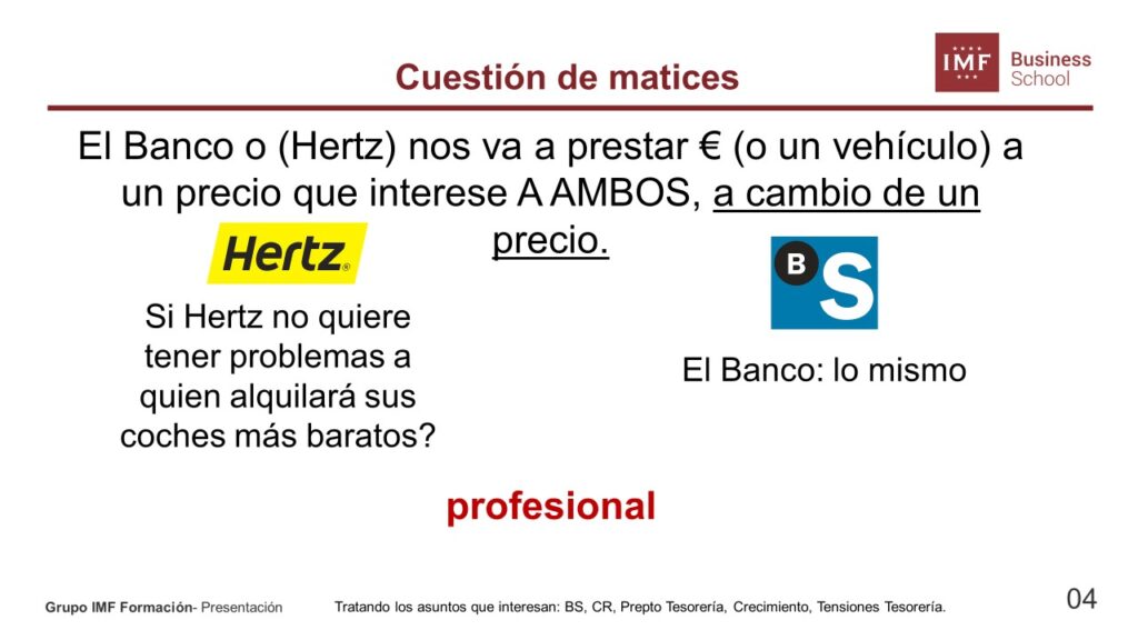 Ejemplo para negociar con los bancos