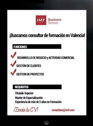 Oferta de empleo comercial de formación en IMF Valencia