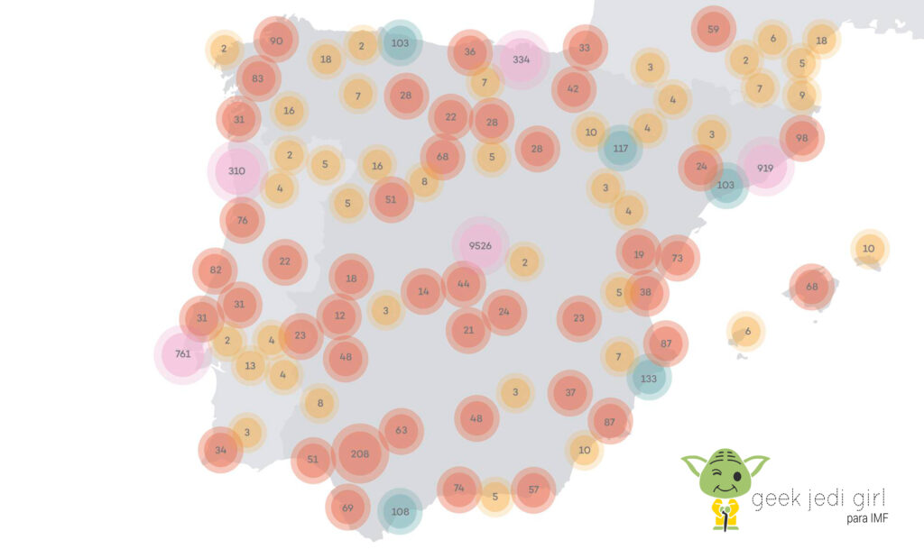 Mapa de los ciberataques en España (vía Tecnología/El País)