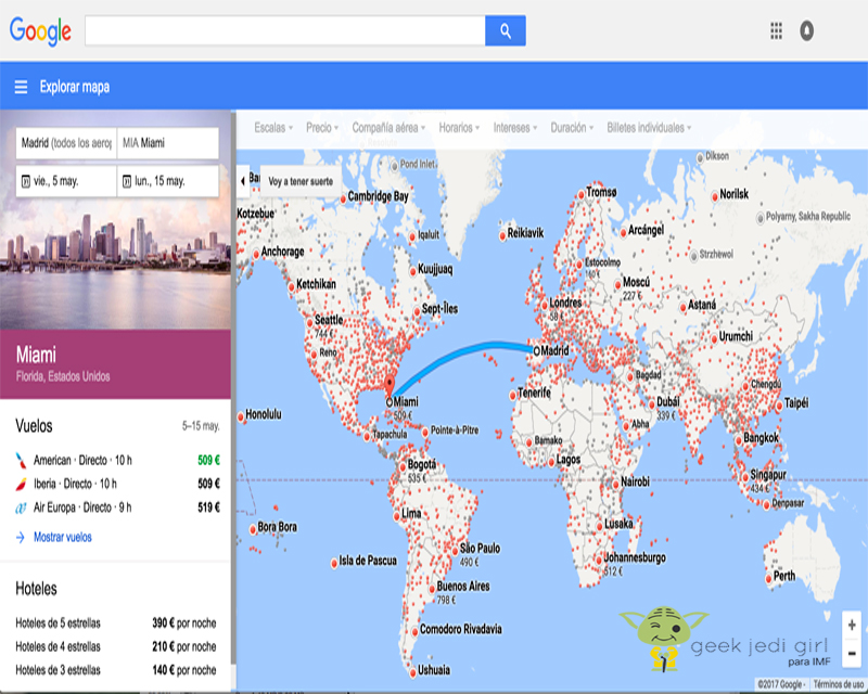 Vuelos baratos con Google Flights