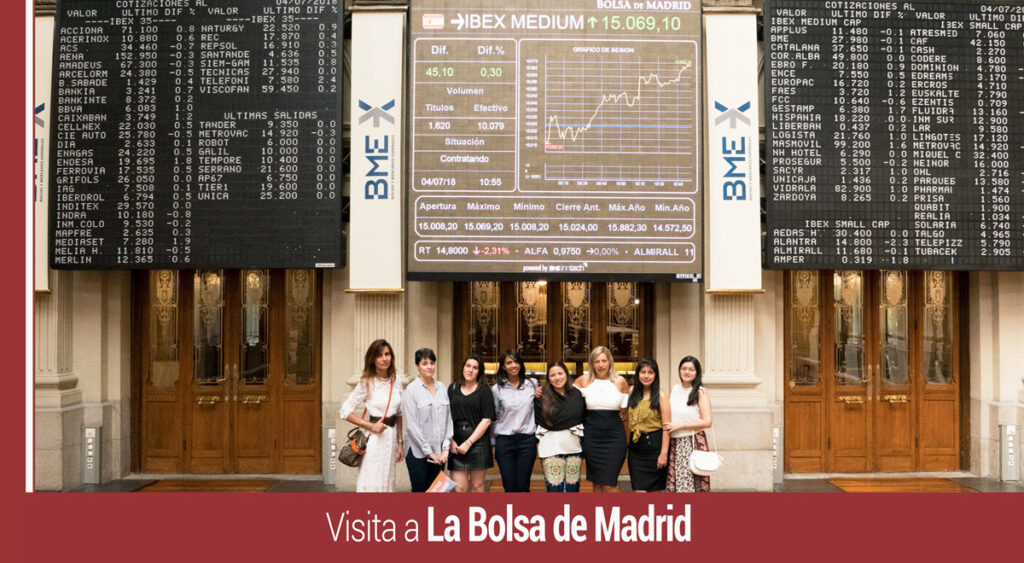 alumnos de imf realizan visita a la bolsa de madrid