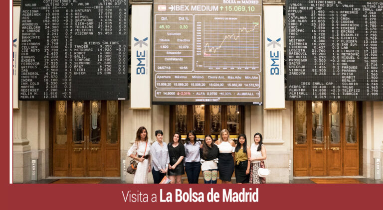 alumnos de imf realizan visita a la bolsa de madrid