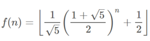 Forma cerrada secuencia de Fibonacci