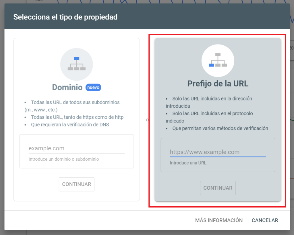 Google Search Console nuevo dominio