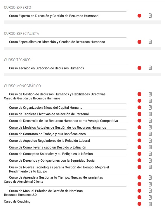 Cursos de Recursos Humanos en IMF
